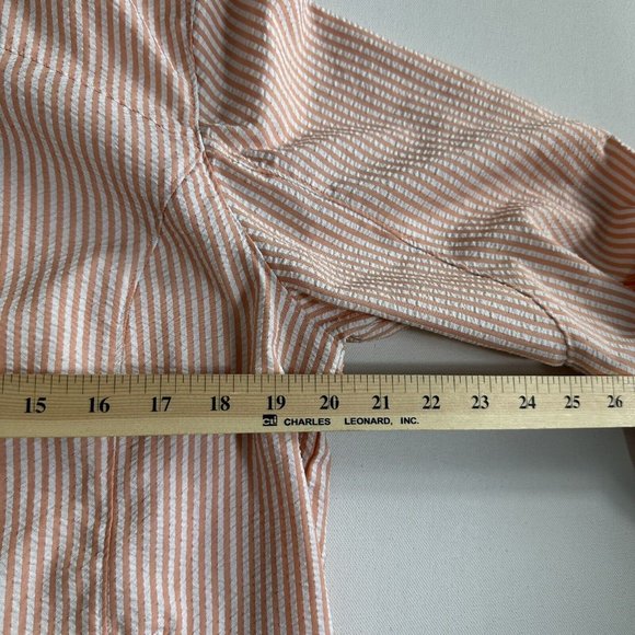 ORVIS Women's Size Medium White Striped Seersucker Zip-Up Lightweight Jacket - Picture 5 of 8